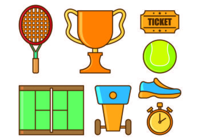 Conjunto De Iconos De Tenis vector