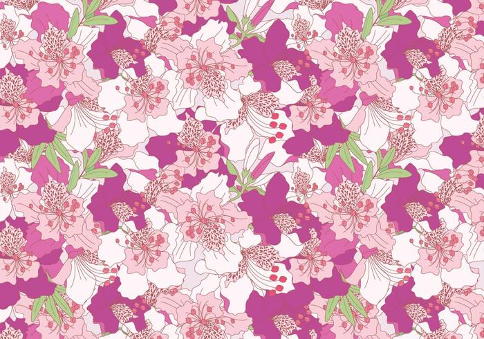 Rhododendron Pink Pattern Vector