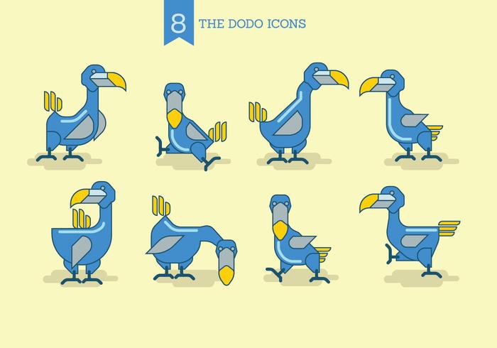 El conjunto de iconos Dodo vector