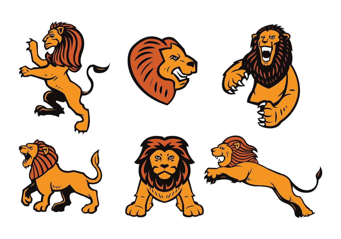 Download Free Lions Logo Vector Set - Download Free Vectors, Clipart Graphics & Vector Art