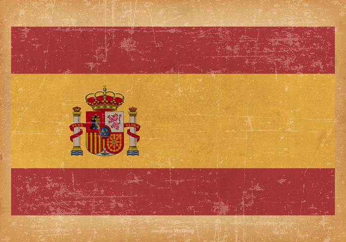 Bandera de España en fondo del grunge vector