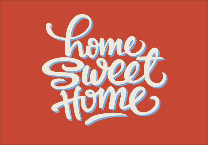 Cute Typographic Home Sweet Home Illustration  vector