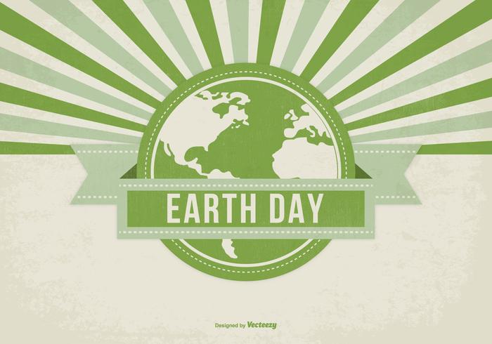 Retro Style Earth Day Illustration vector