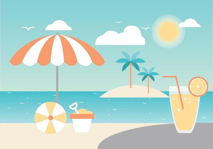 Free Summer Paradise Vector Greeting Card