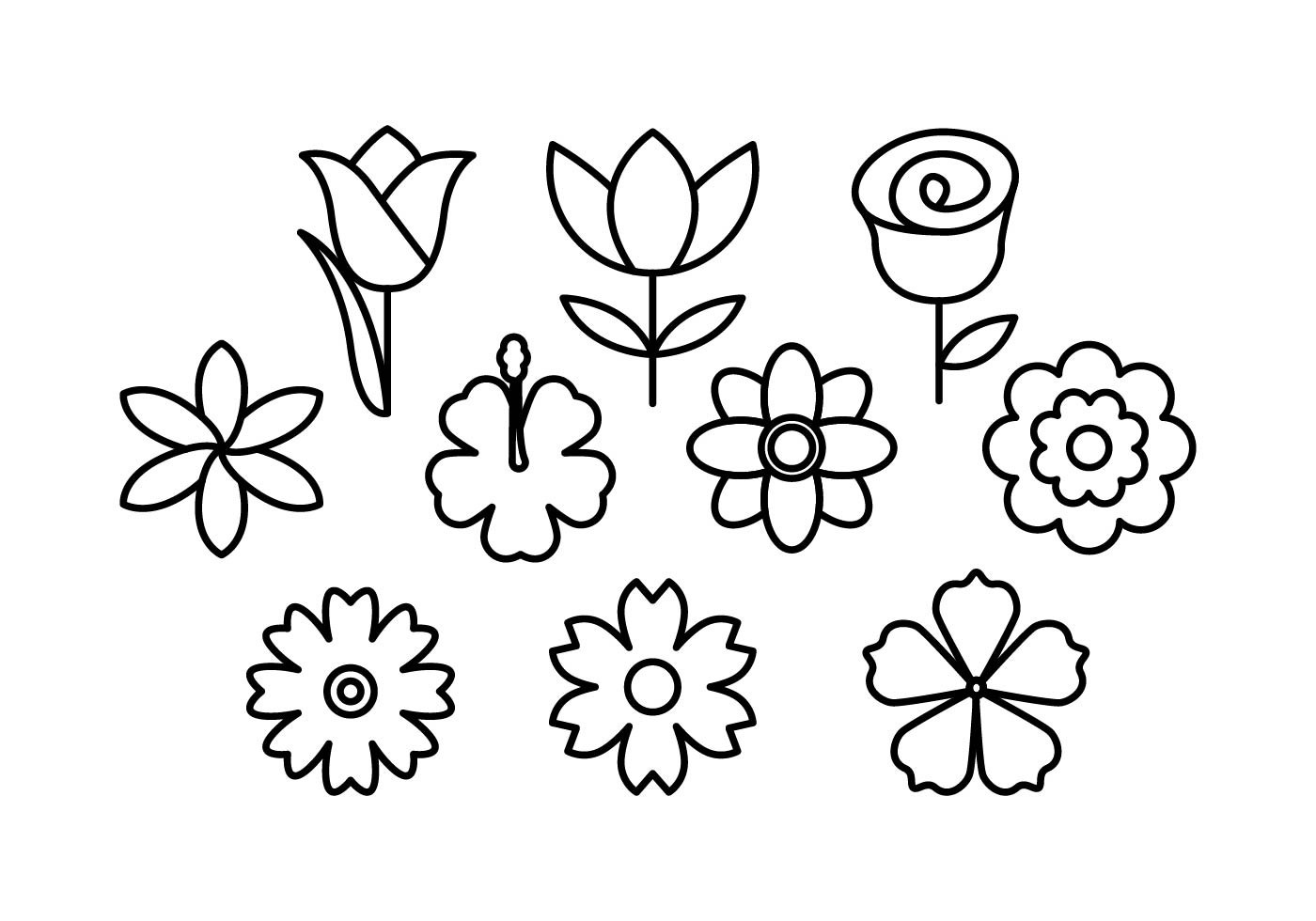 Flowers Line Icon Vector 146940 Vector Art at Vecteezy