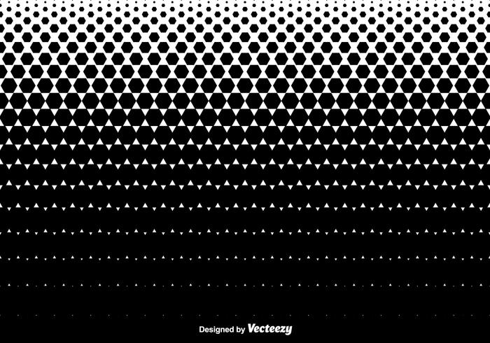 Halftone Hexagons Texture Background - Vector