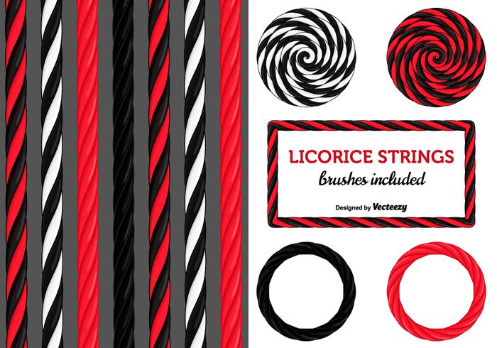 Black And Red Licorice Candy Strings vector