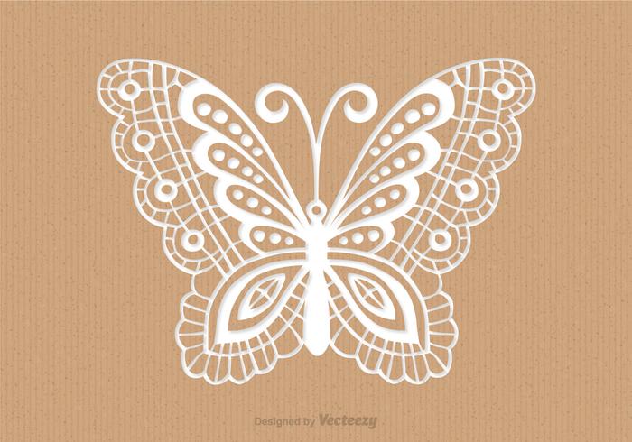 Recycled Paper Card With Laser Cut Mariposa vector