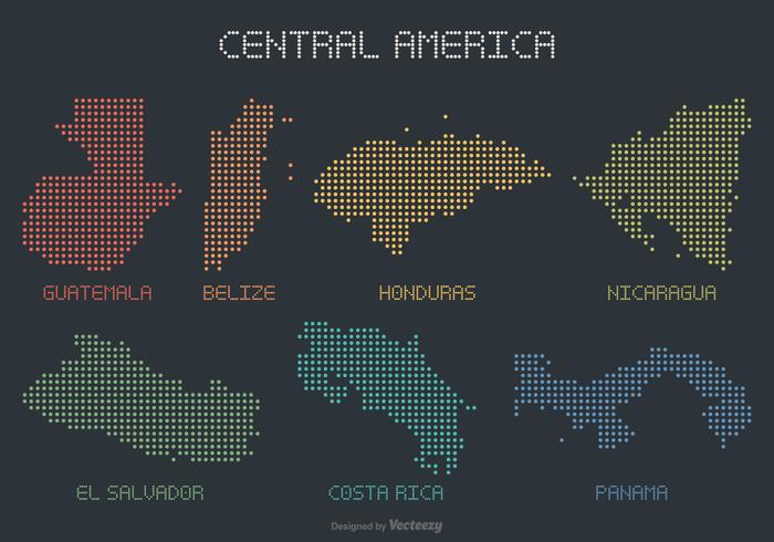 América Central de puntos Mapas de los territorios vector