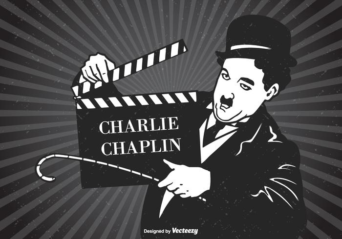 Cartel retro de Charlie Chaplin vector