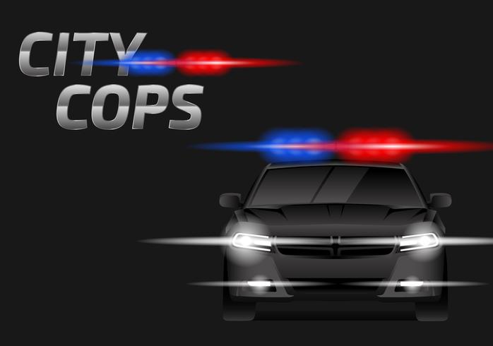 Police Lights Car Vector