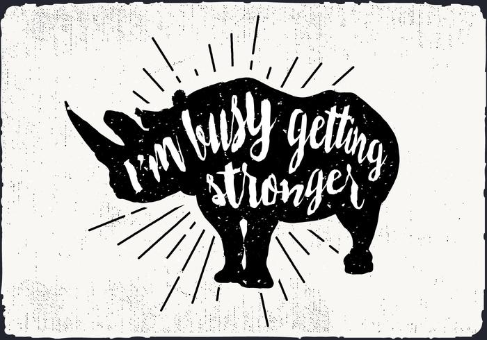 Free Vector Rhinoceros Silhouette Illustration With Typography