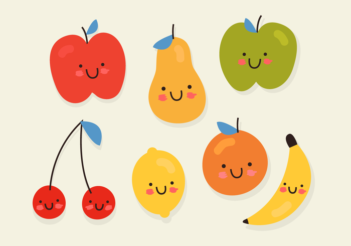 Libre Sonriente Fruta Vector