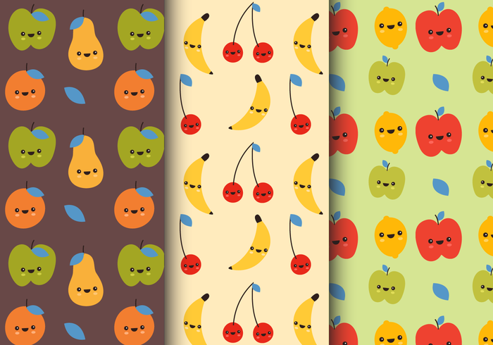 Free Smiling Fruit Pattern vector