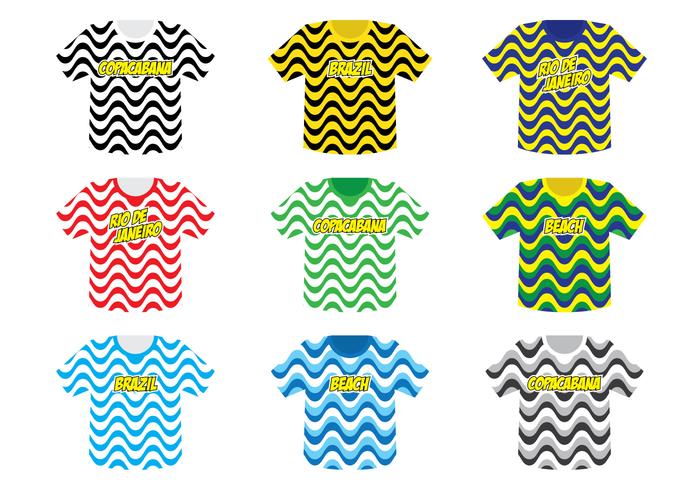 Colección de la camiseta de Copacabana vector