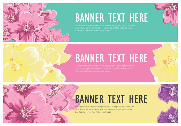 Web Banner Rhododendron Vector