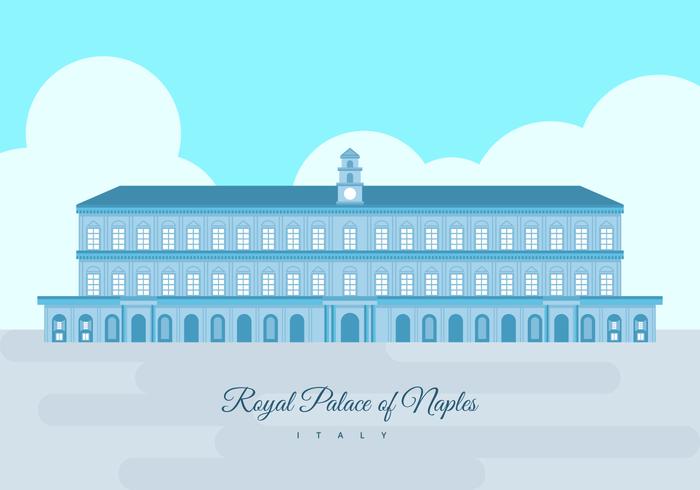 Royal Palace of Naples Building Vector Illustration