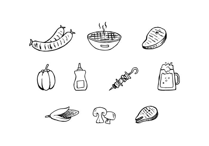 Free Barbecue Hand Drawn Icon Vector