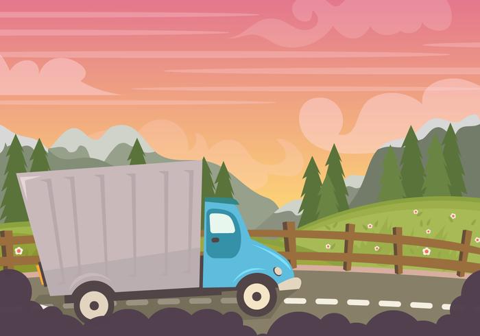 Camion At Sunset vector