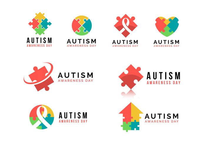 Logotipo del vector del día de la conciencia del autismo