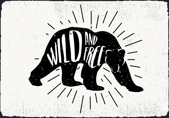 Free Vector Bear Silhouette Illustration With Typography Free Vector Bear Silhouette Illustration With Typography