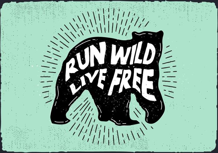 Free Vector Bear Silhouette Illustration With Typography Free Vector Bear Silhouette Illustration With Typography
