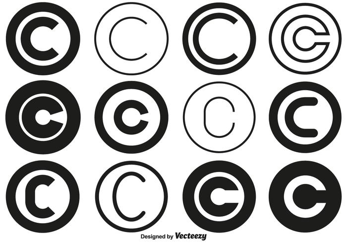 Colección de símbolos de Copyright del vector