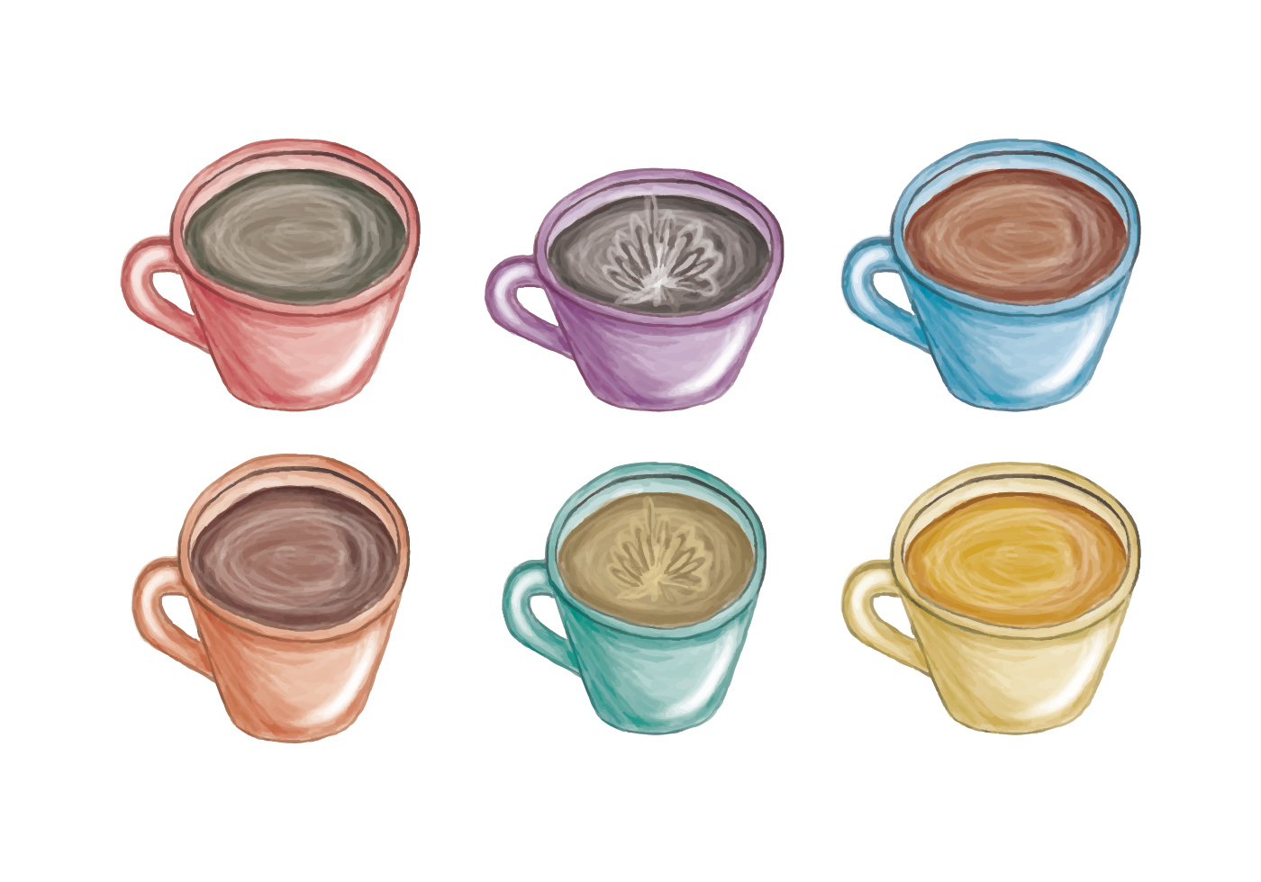Vector Hand Drawn Colorful Mugs 147169 Vector Art at Vecteezy