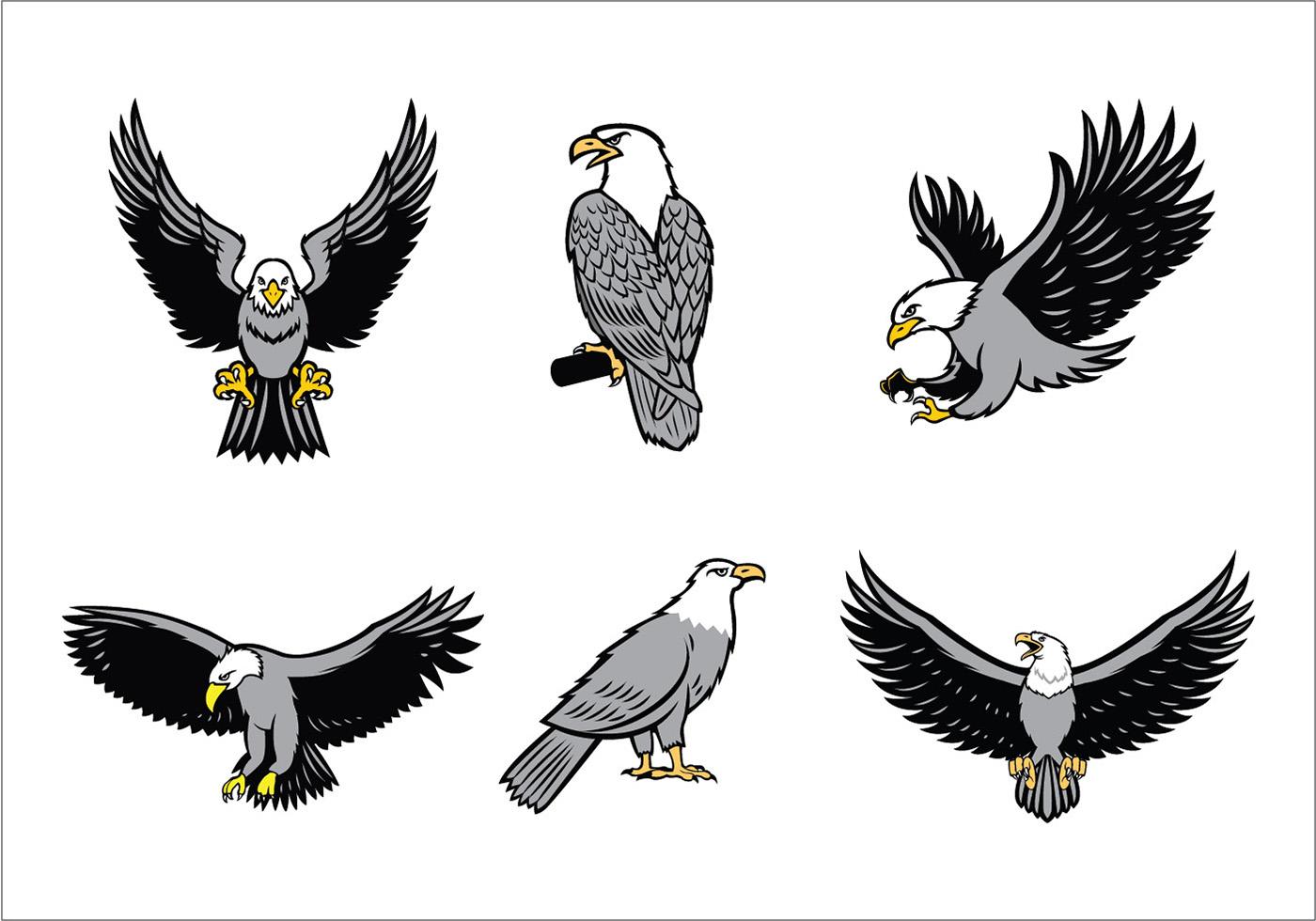 Eagles mascota vector conjunto