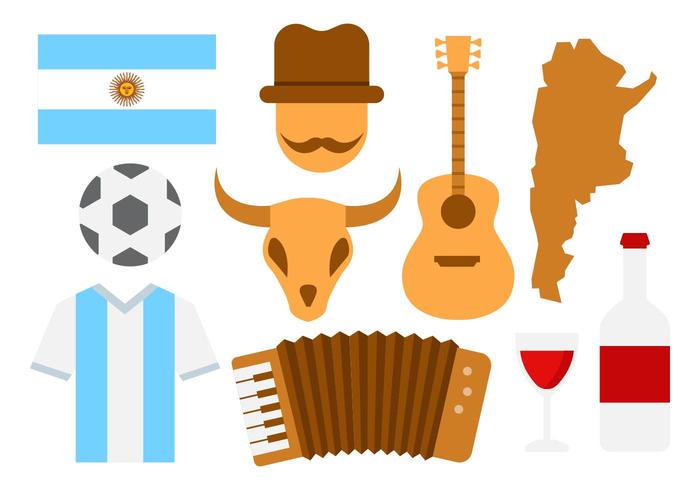 Iconos de la Argentina gratis vector