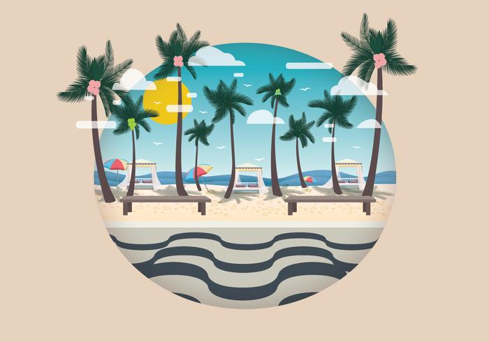 Copacabana with Coconut Tree Vector