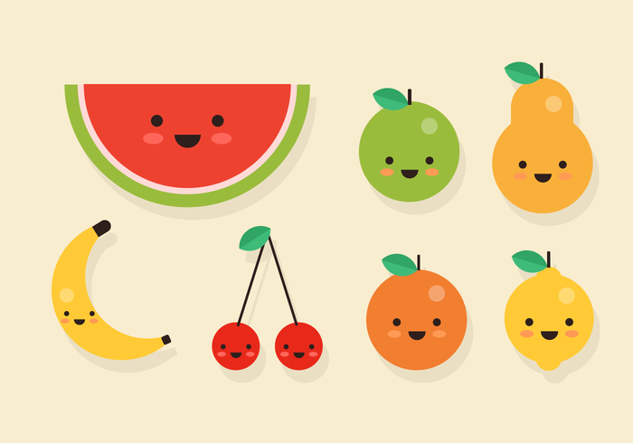 Libre Sonriente Fruta Vector