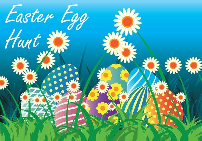 Easter Egg Hunt Vector Illustration