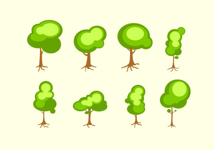 Bright Tree With Roots Free Vector