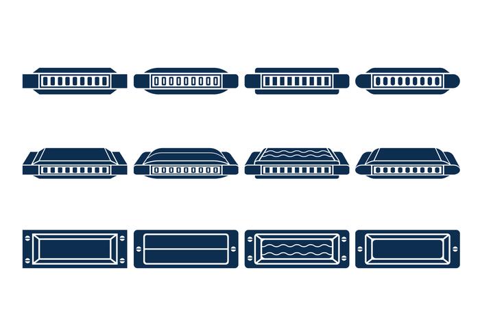 Harmonica Vector Icons Set Harmonica Vector Icons Set
