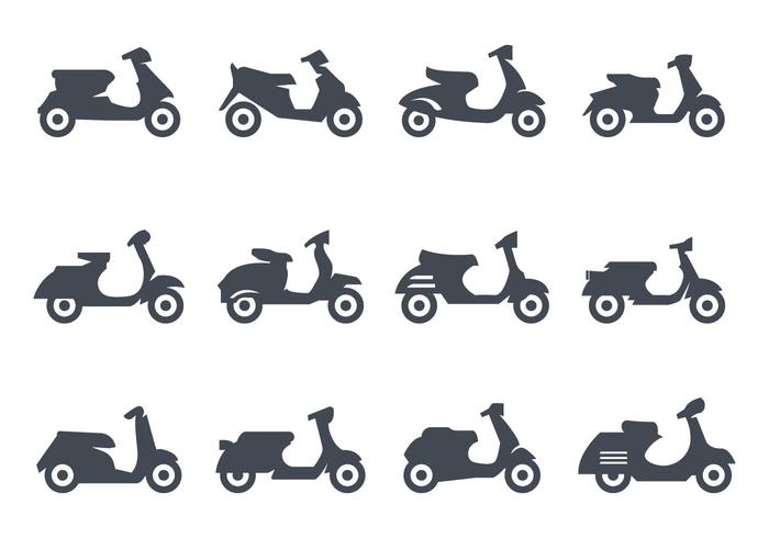 Libere los iconos de la vespa vector