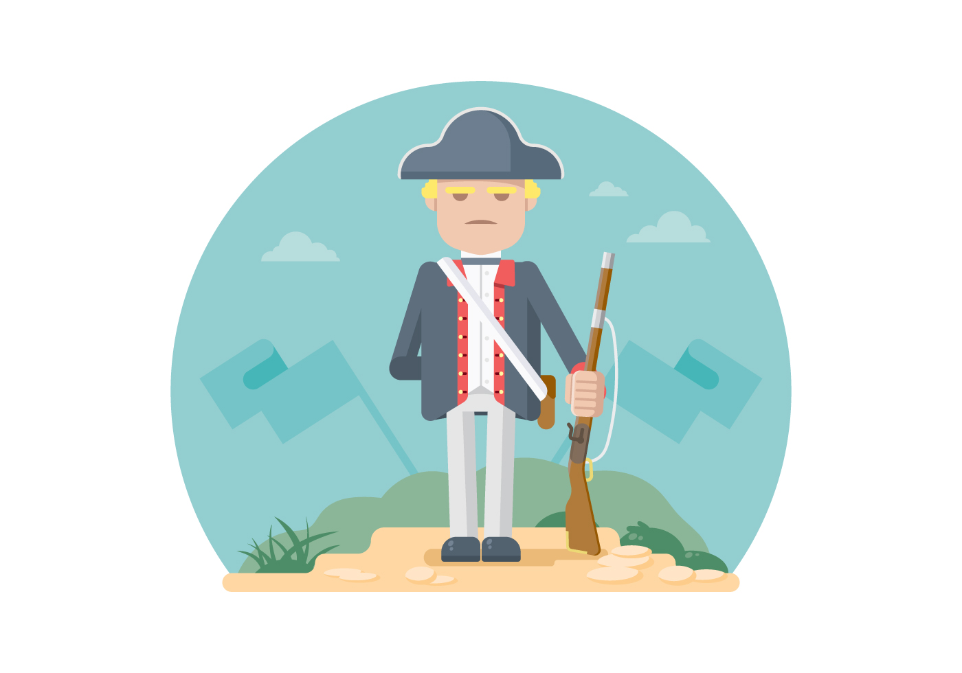 Colonial Soldier Illustration 147278 Vector Art at Vecteezy