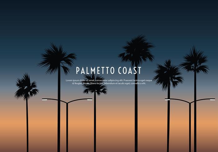 Palmetto Costa Silueta Vector Libre