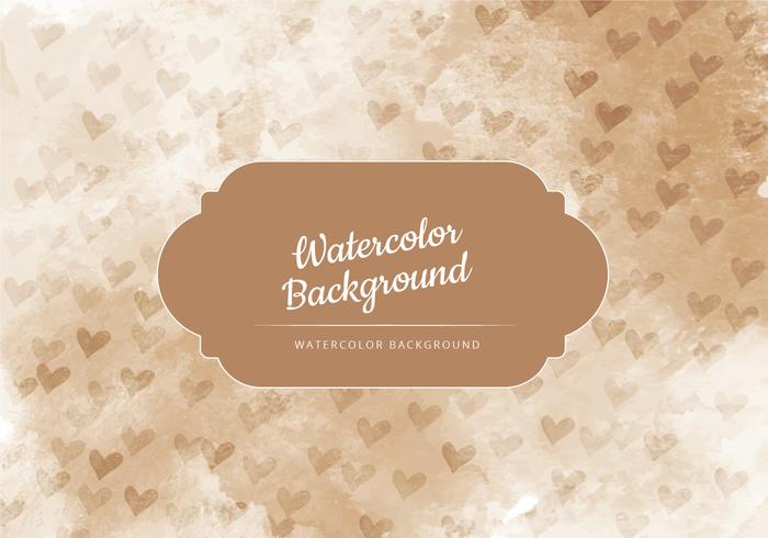 Vector Tan with Tiny Hearts Watercolor Background