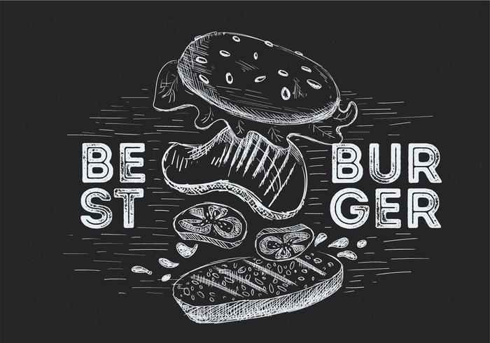 Free Hand Drawn Vector ilustración de Burger