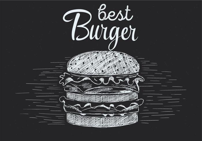 Mano libre dibujado vector Burger ilustración