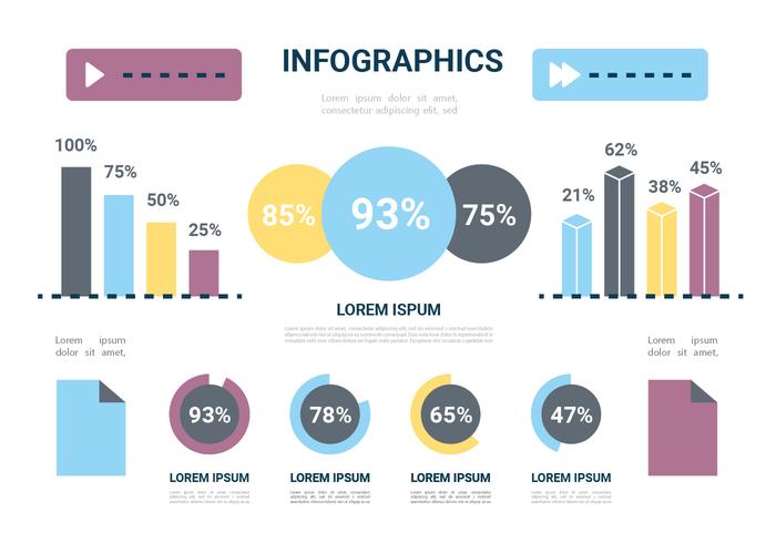 Diseño vectorial plano libre Infográfico vector