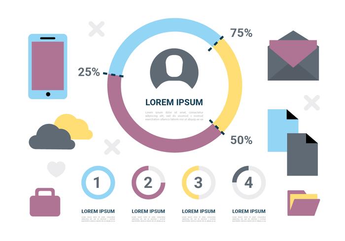 Diseño vectorial plano libre Infográfico vector