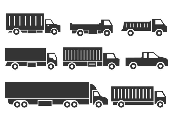 Iconos de camiones gratis vector
