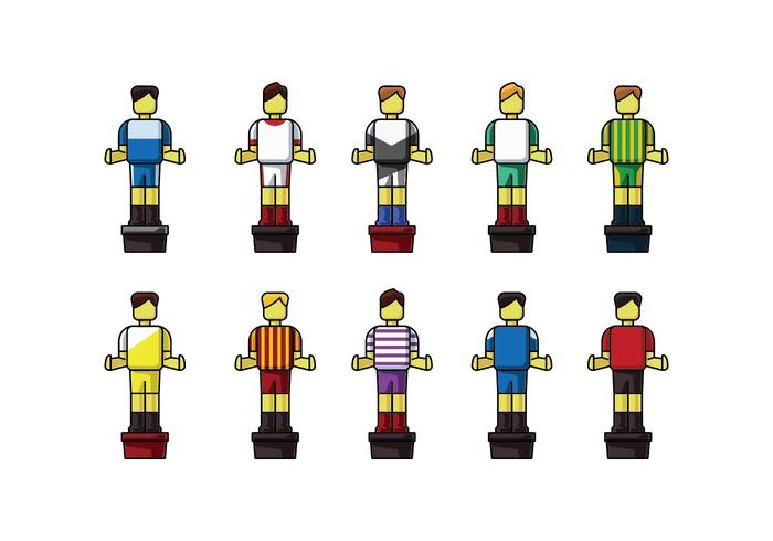 Free Table Football Player Set Vector