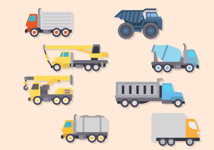 Flat Truck Vectors