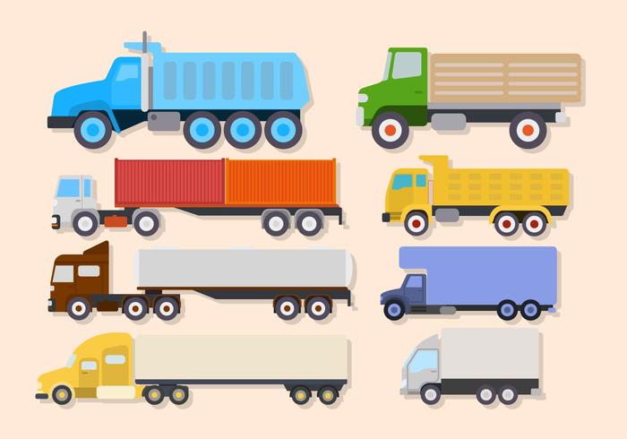 Flat Truck Vectors