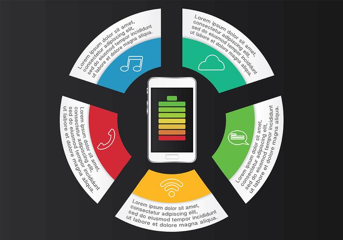 Circular Tel Infografía Vector