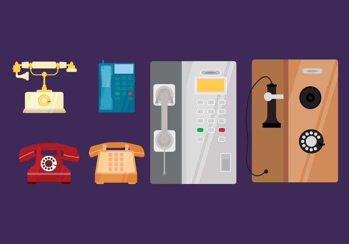 Flat Classic Telephone Vector Collection