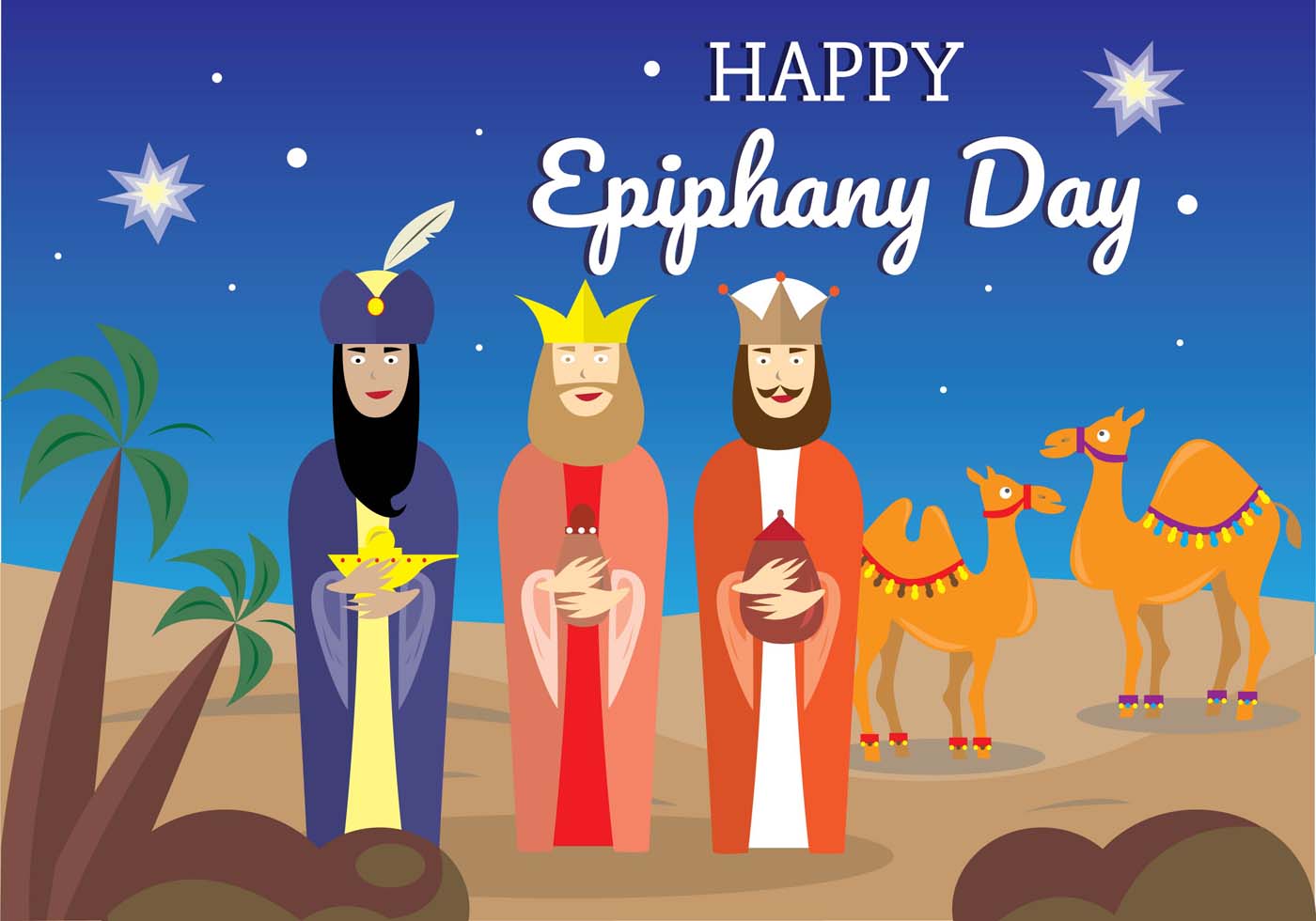 Happy Epiphany días conjunto de vectores Descargue Gráficos y
